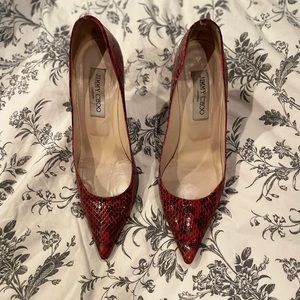 Red Snake print Jimmy Choo Pumps Size 38